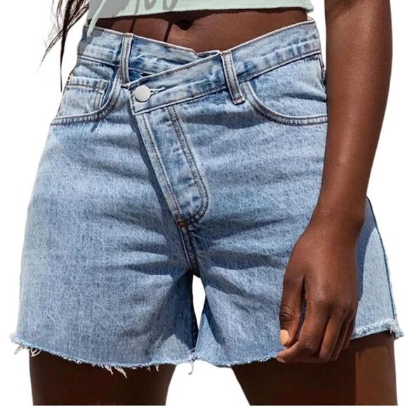 Asymmetrical Wool Shorts